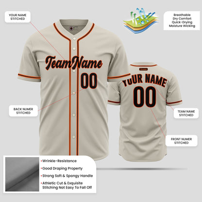 Custom Cream Red and Black Baseball Jersey - Superior Team Apparel