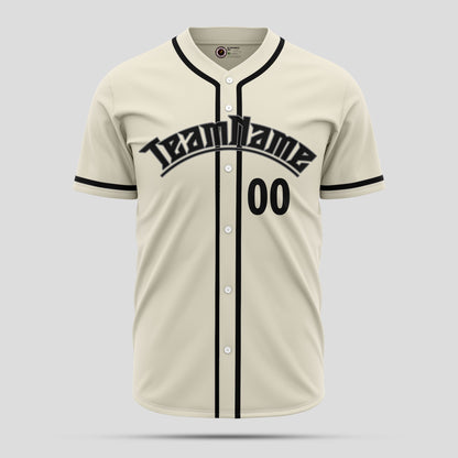 Custom Cream and Black Baseball Jersey - Premium Team Gear