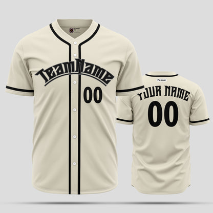 Custom Cream and Black Baseball Jersey - Premium Team Gear