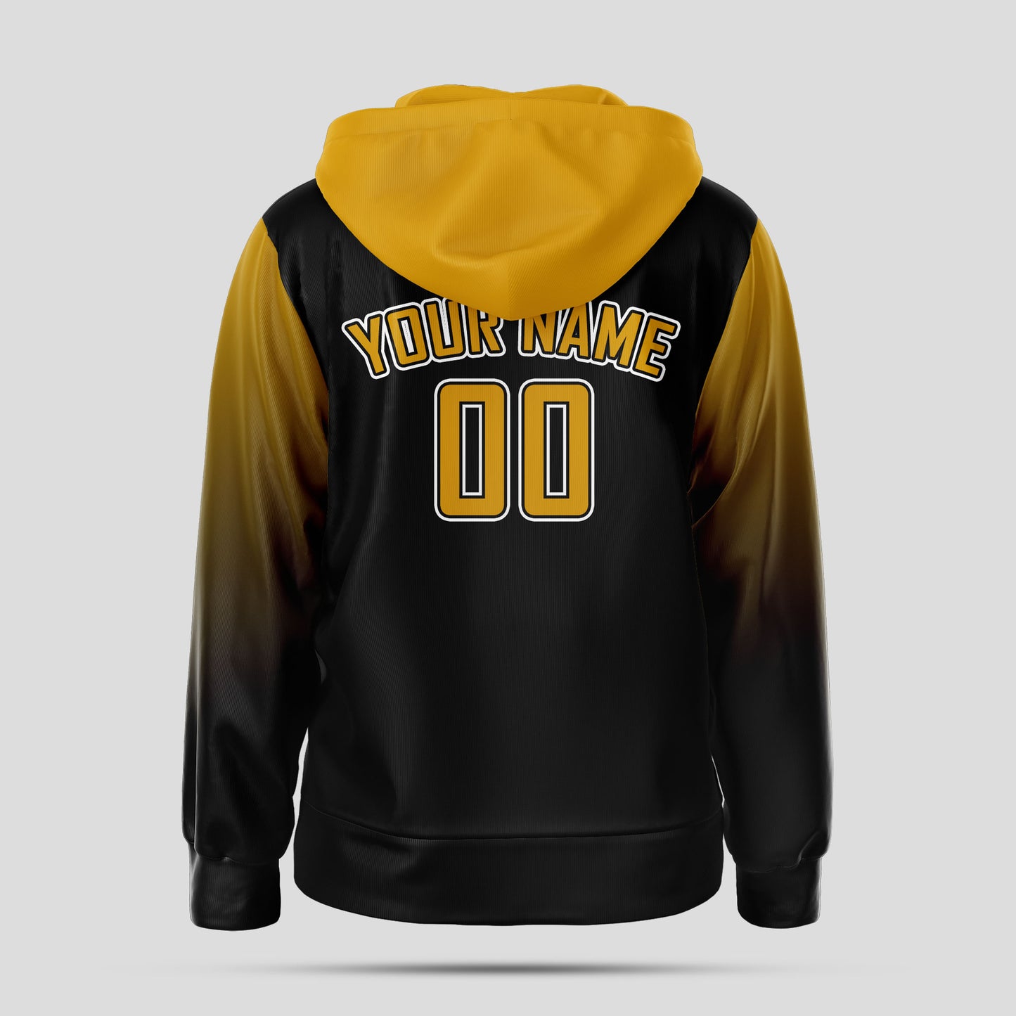 Custom Design Black Yellow Pullover Hoodie Sweatshirt