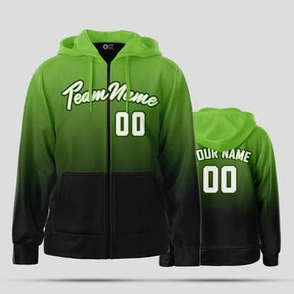 Custom Neon Green, Black, and White Pullover Hoodie Sweatshirts