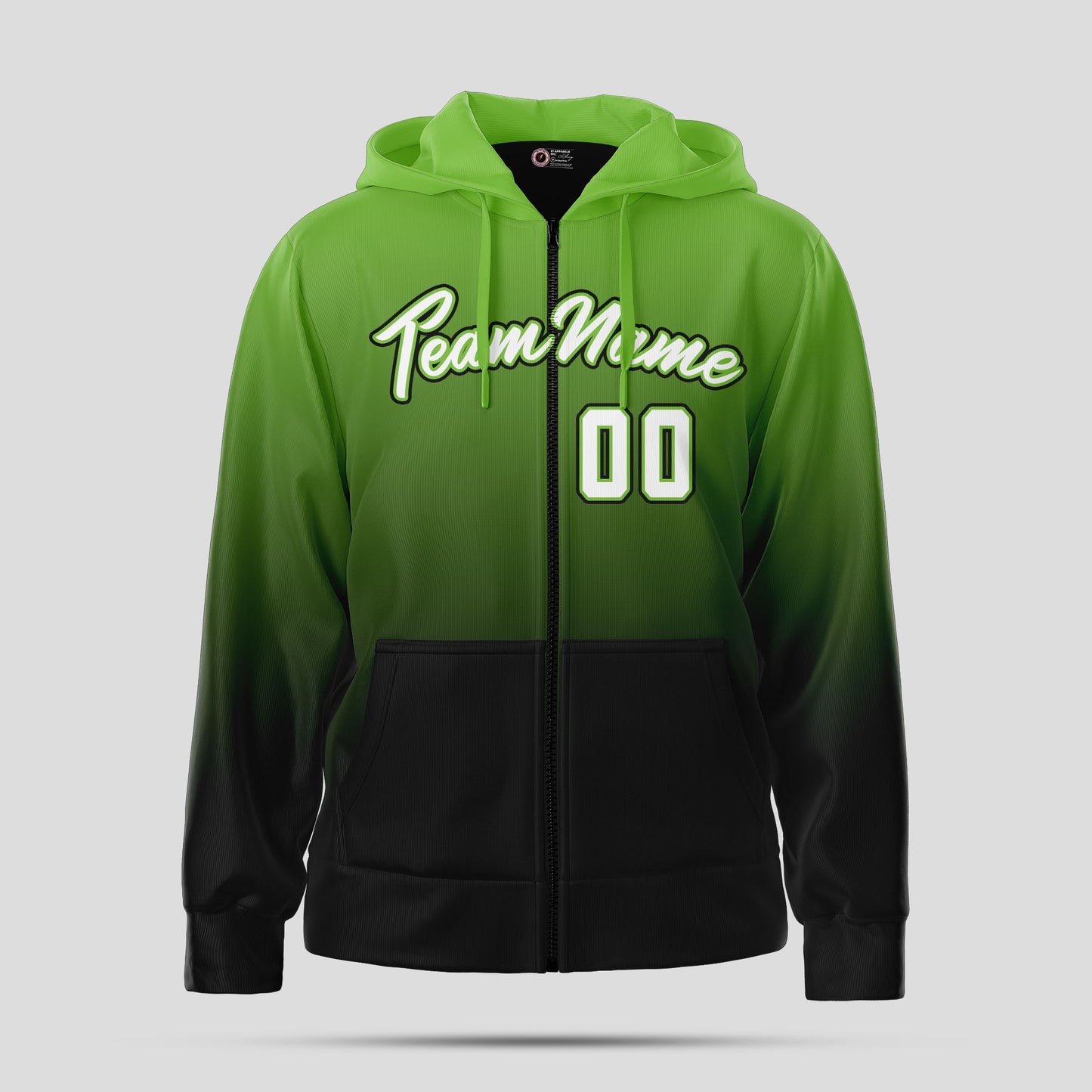 Custom Neon Green, Black, and White Pullover Hoodie Sweatshirts