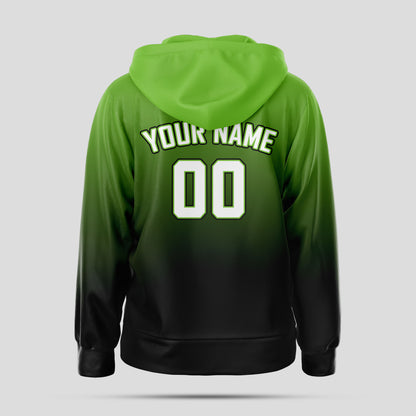 Custom Neon Green, Black, and White Pullover Hoodie Sweatshirts