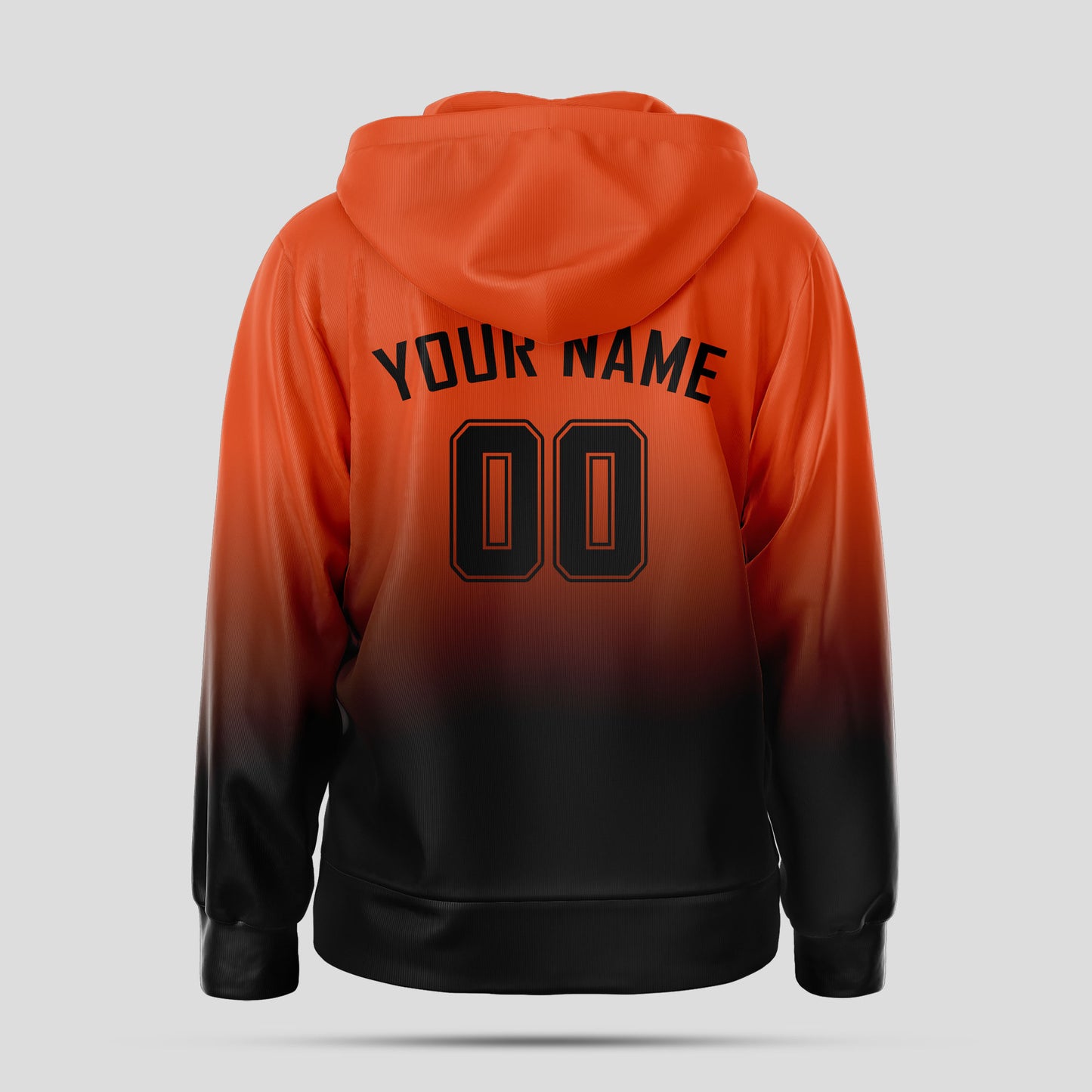 Custom Design Orange and Black Pullover Hoodie Sweatshirt