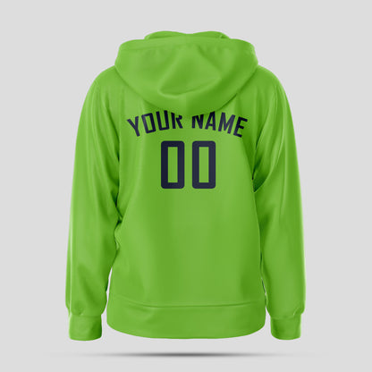 Custom Design Quality Neon Green and Black Pullover Hoodie Sweatshirt