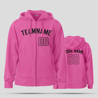 Custom Design Premium Pink & Black Pullover Hooded Sweatshirts