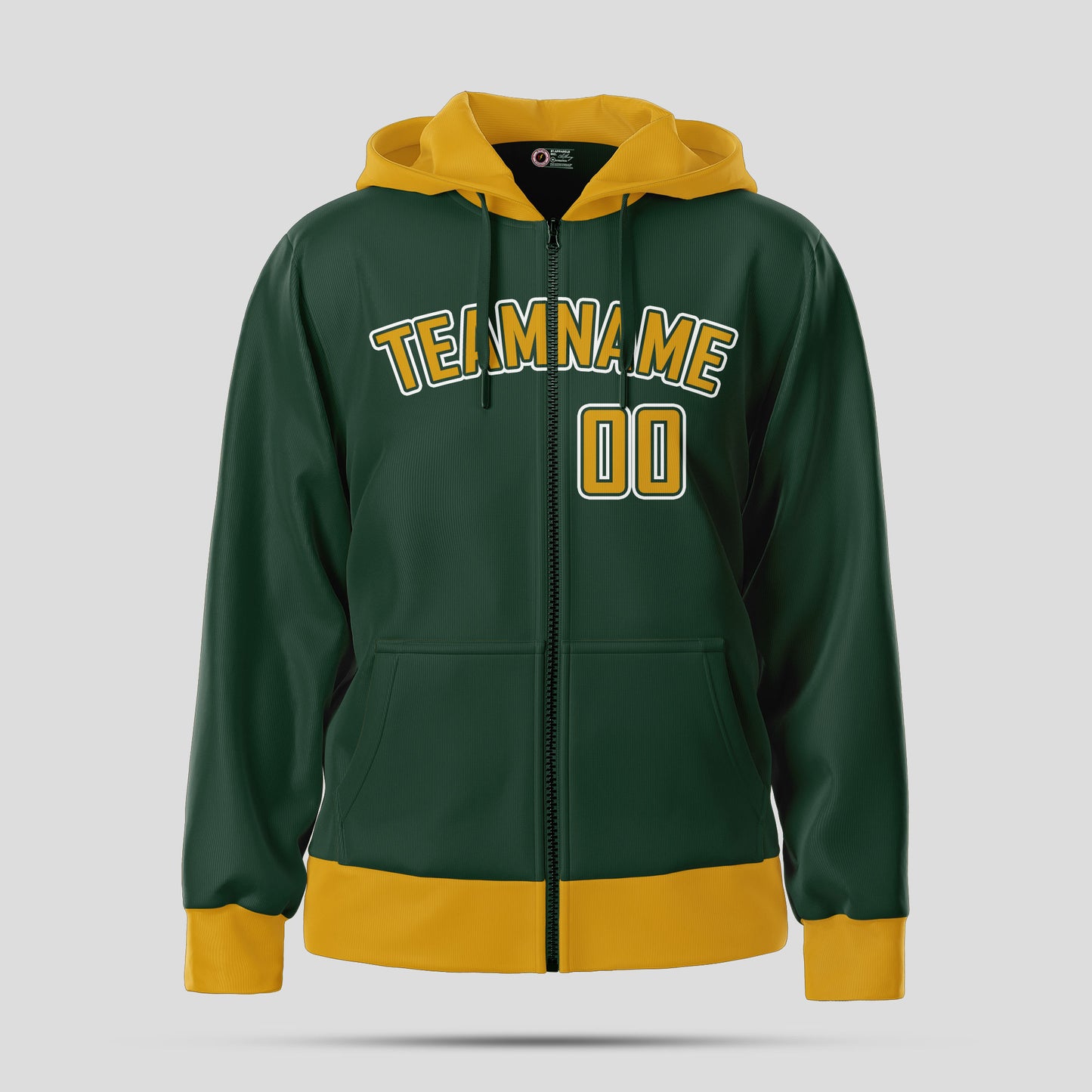 Custom Design Yellow Green Pullover Hoodie Sweatshirt