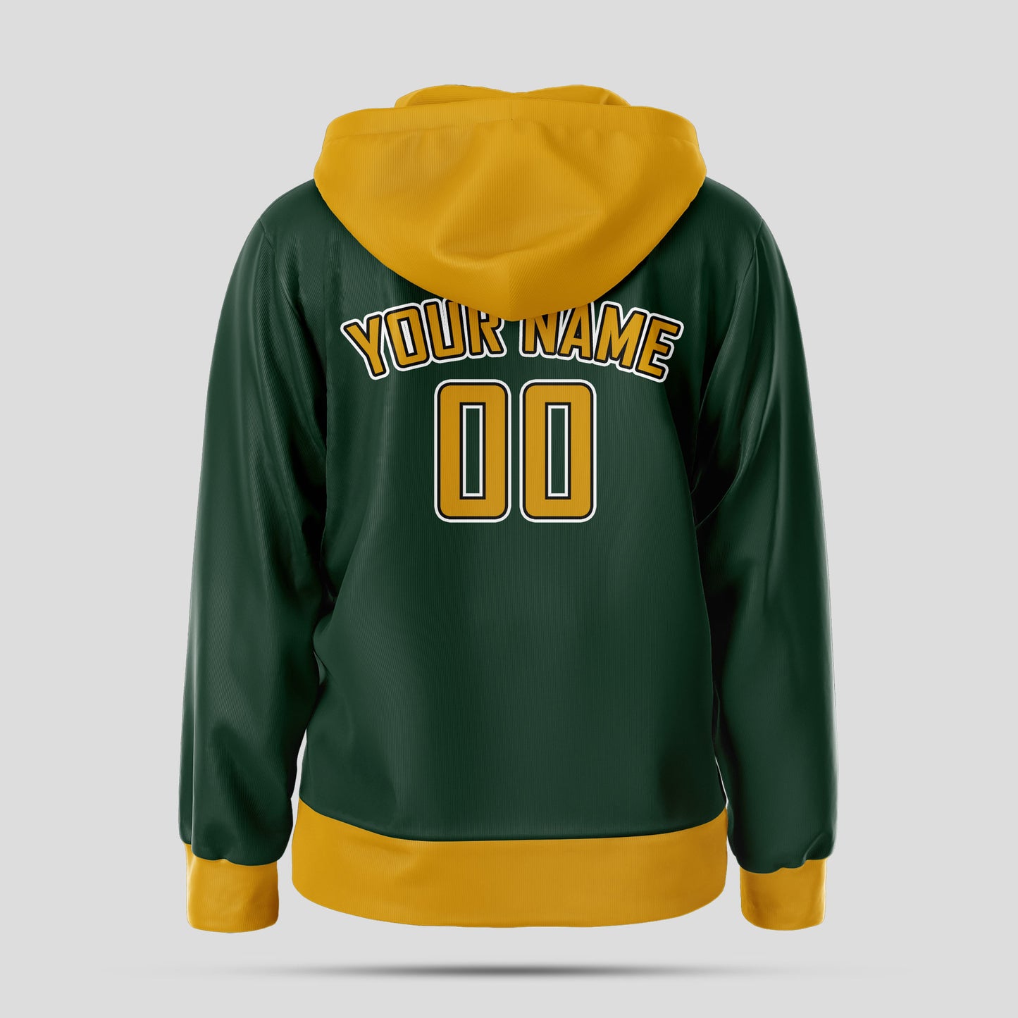 Custom Design Yellow Green Pullover Hoodie Sweatshirt