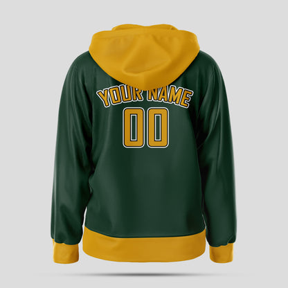 Custom Design Yellow Green Pullover Hoodie Sweatshirt