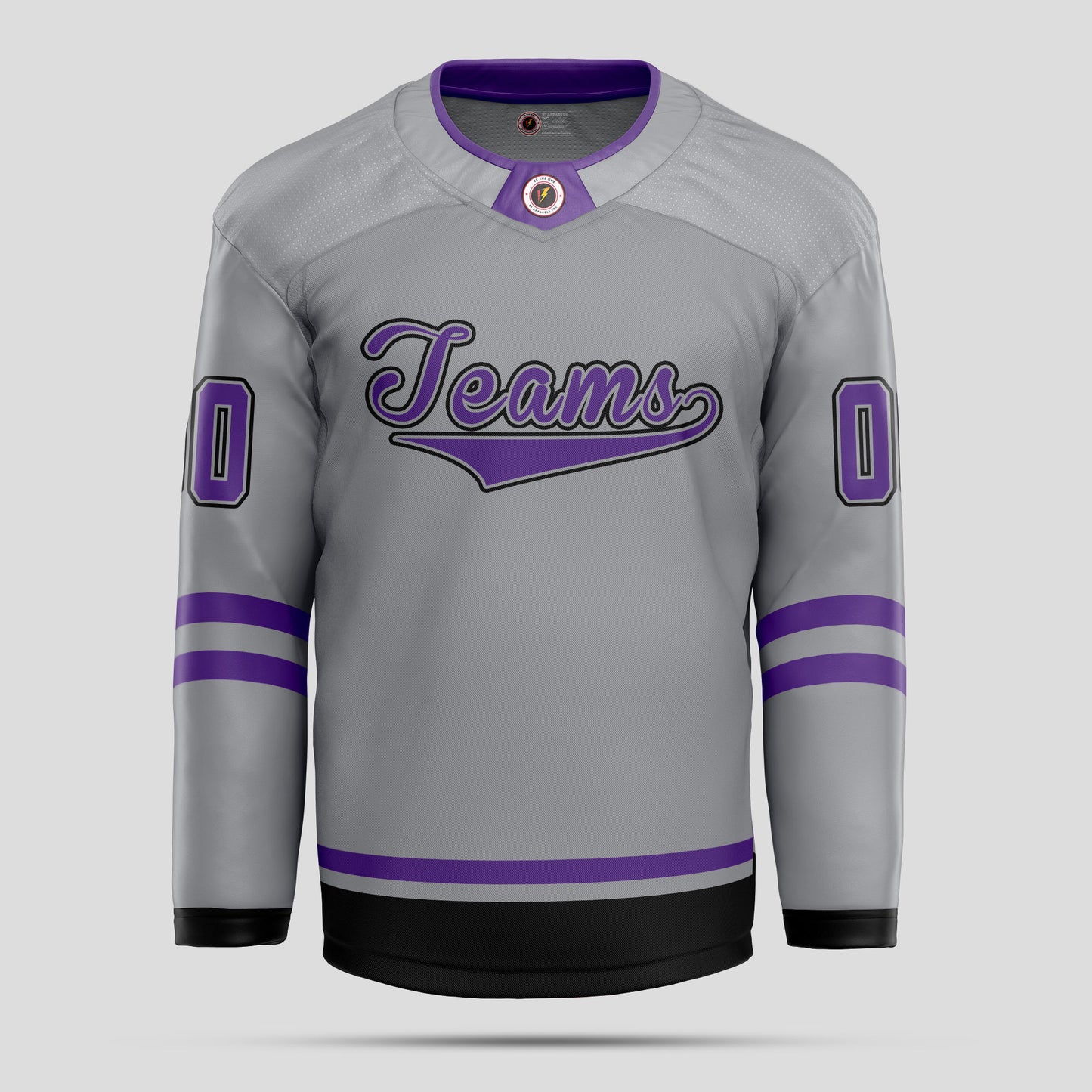 Custom Fashion Gray, Black, and Purple Hockey Jersey – Trendy & Personalized