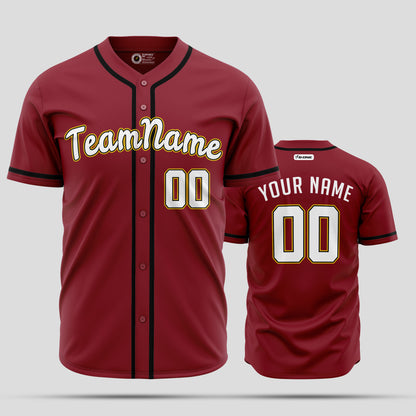 Custom Fashion Maroon & White Authentic Baseball Jersey