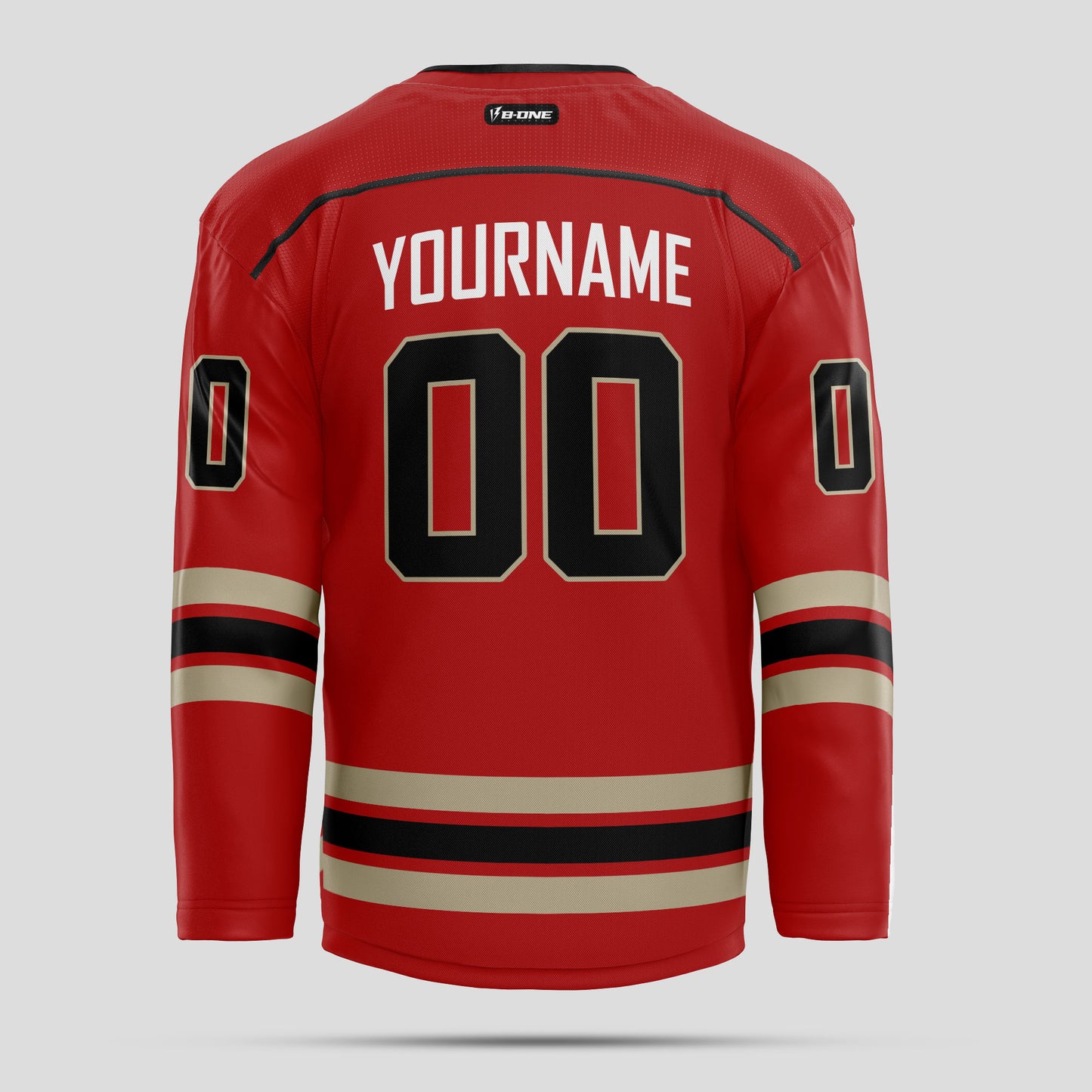 Custom Fashion Quality Red and Old Gold Hockey Jersey – Premium & Stylish