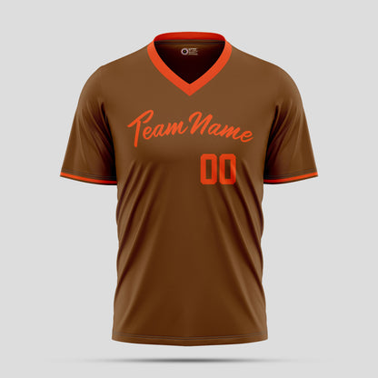 Custom Fine Quality Brown and Orange Fashion T-Shirts