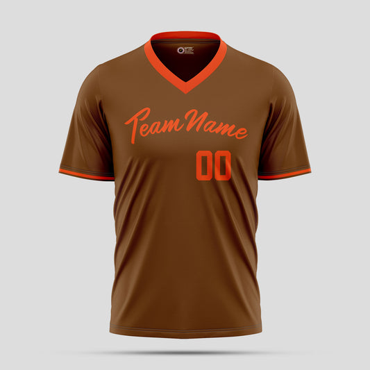 Custom Fine Quality Brown and Orange Fashion T-Shirts