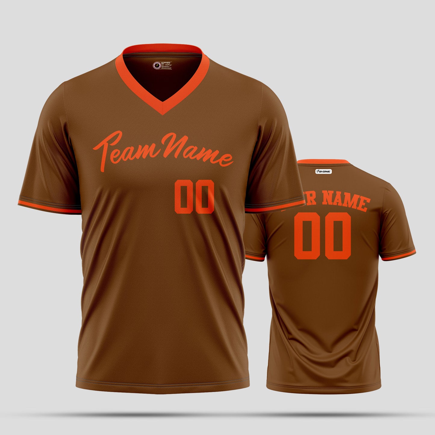 Custom Fine Quality Brown and Orange Fashion T-Shirts