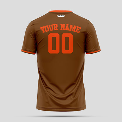 Custom Fine Quality Brown and Orange Fashion T-Shirts