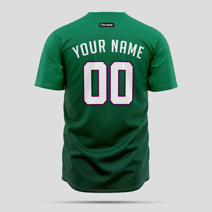 Custom Gradient Kelly Green Red White Baseball Jersey