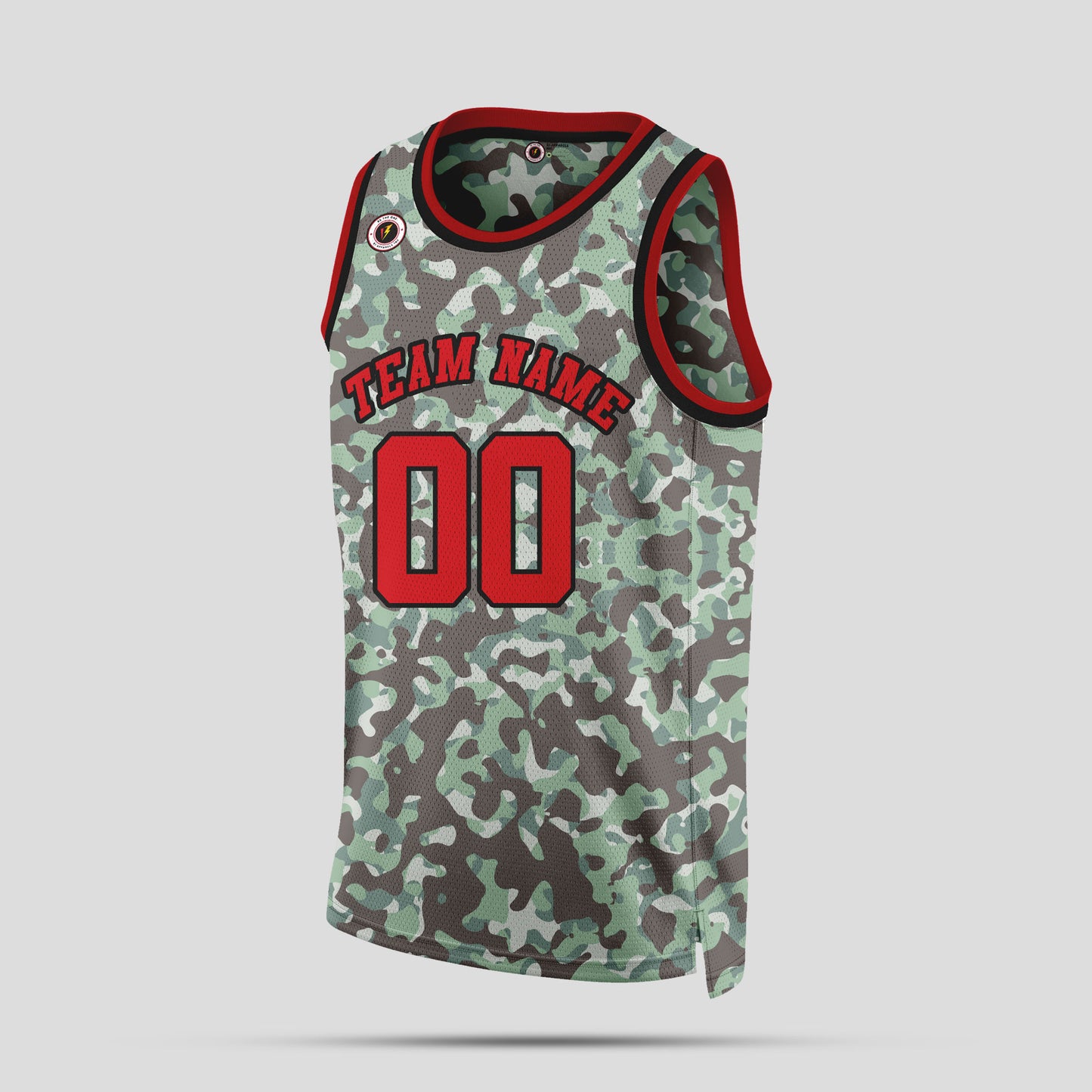 Custom Gray and Red Camo Basketball Jerseys – Personalized Team Uniforms