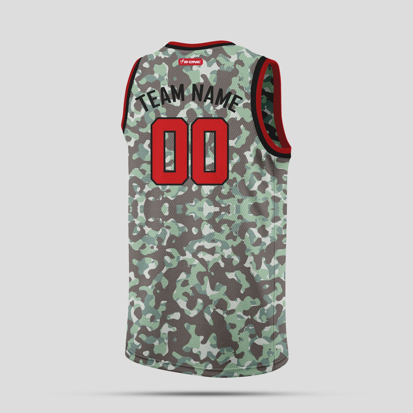 Custom Gray and Red Camo Basketball Jerseys – Personalized Team Uniforms