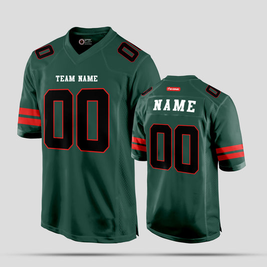 Custom High-Quality Green and Black Football Jersey with Personalized Design