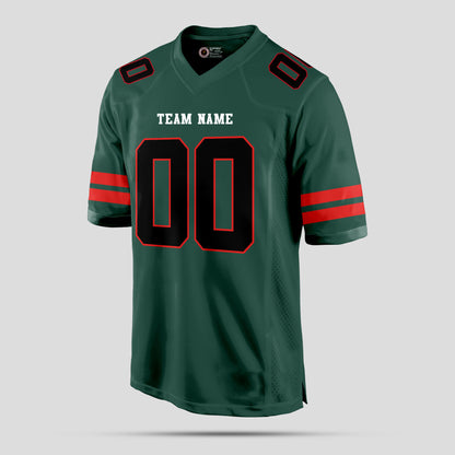 Custom High-Quality Green and Black Football Jersey with Personalized Design