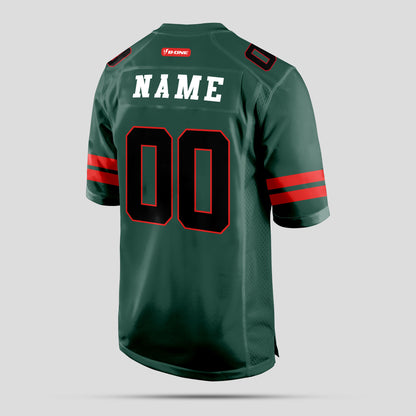 Custom High-Quality Green and Black Football Jersey with Personalized Design