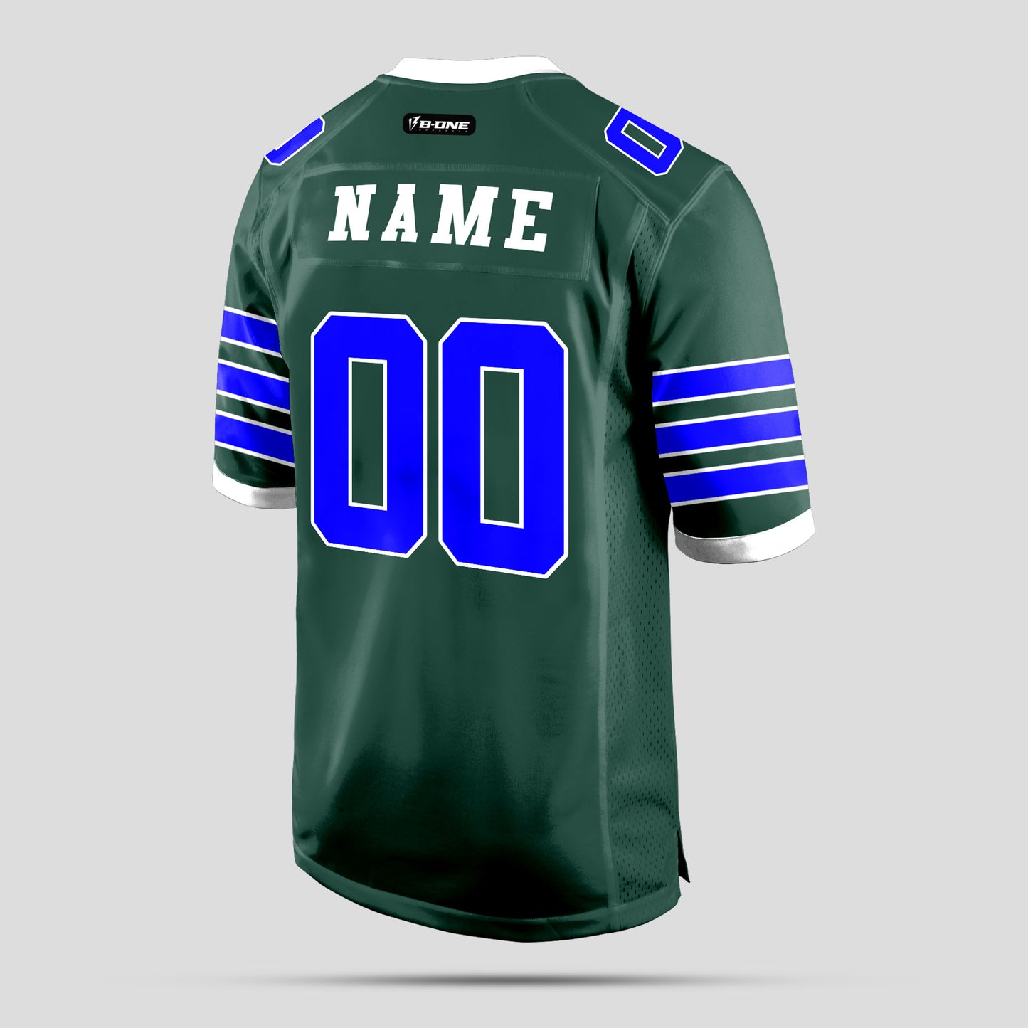 Custom Authentic Green and Light Blue Football Jersey with Personalized Design