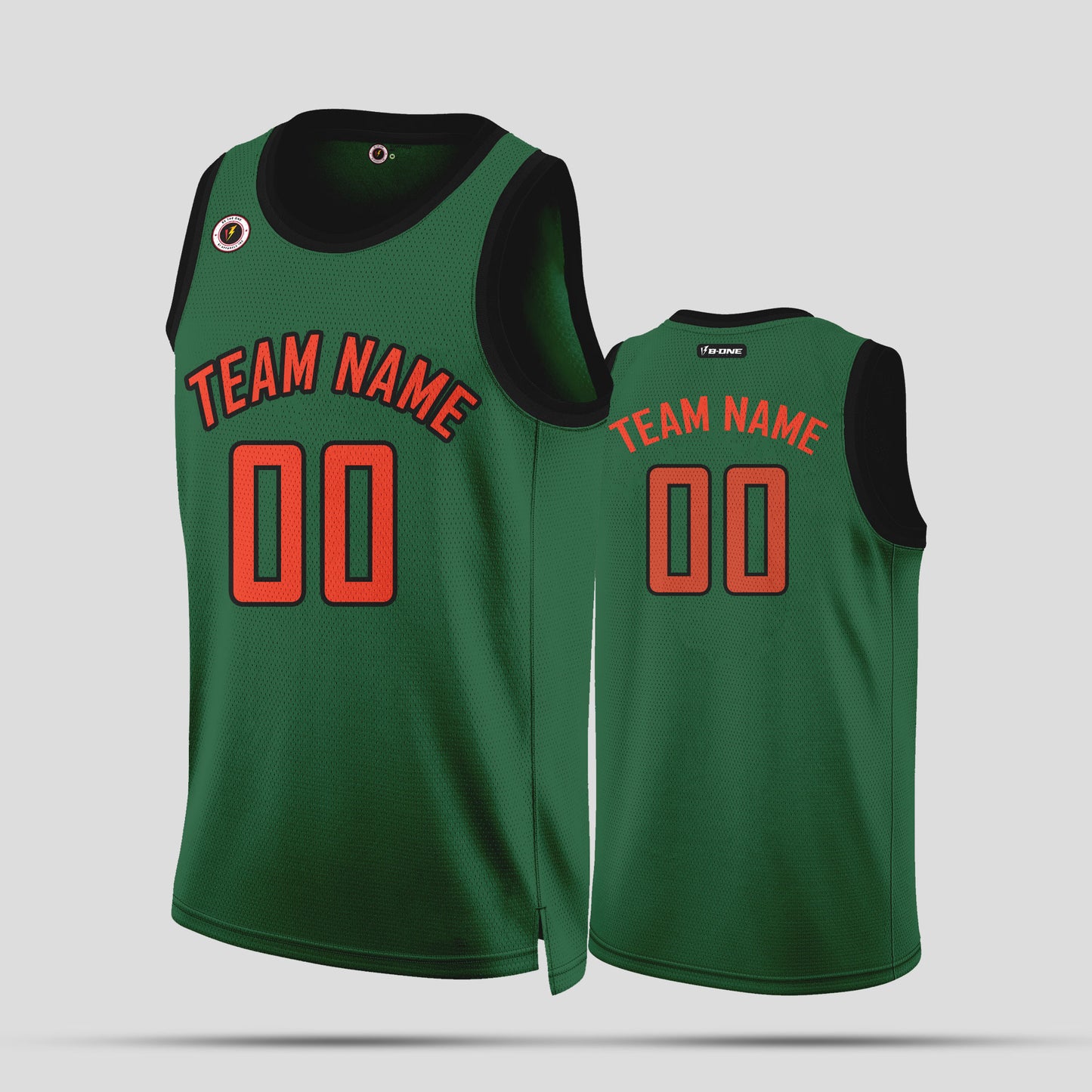 Custom Green and Orange Basketball Jerseys – High-Quality Team Uniforms