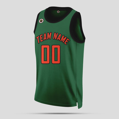 Custom Green and Orange Basketball Jerseys – High-Quality Team Uniforms