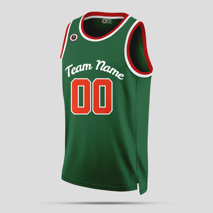 Custom Green, Orange, and White Basketball Jerseys – Club Team Uniforms