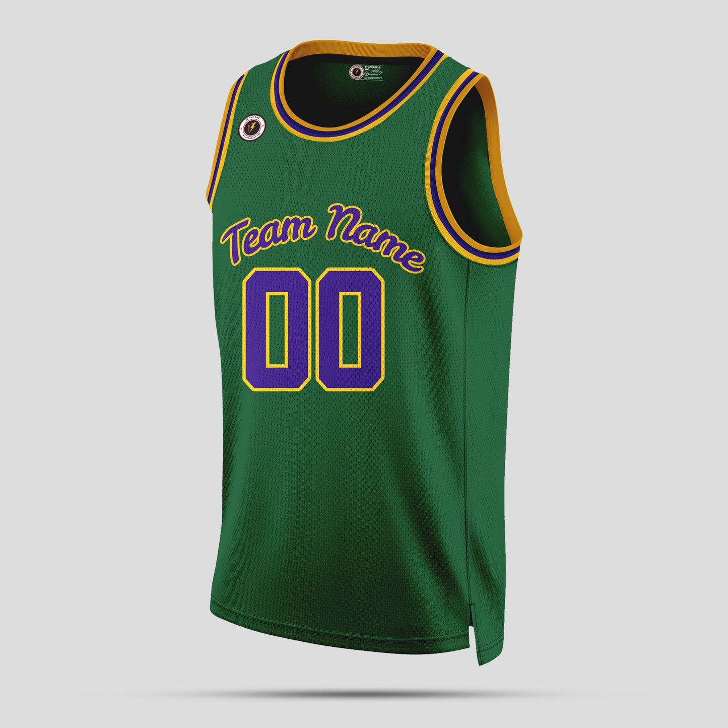 Custom Green, Purple, and Yellow Basketball Jerseys – Vibrant Team Uniforms