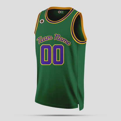 Custom Green, Purple, and Yellow Basketball Jerseys – Vibrant Team Uniforms