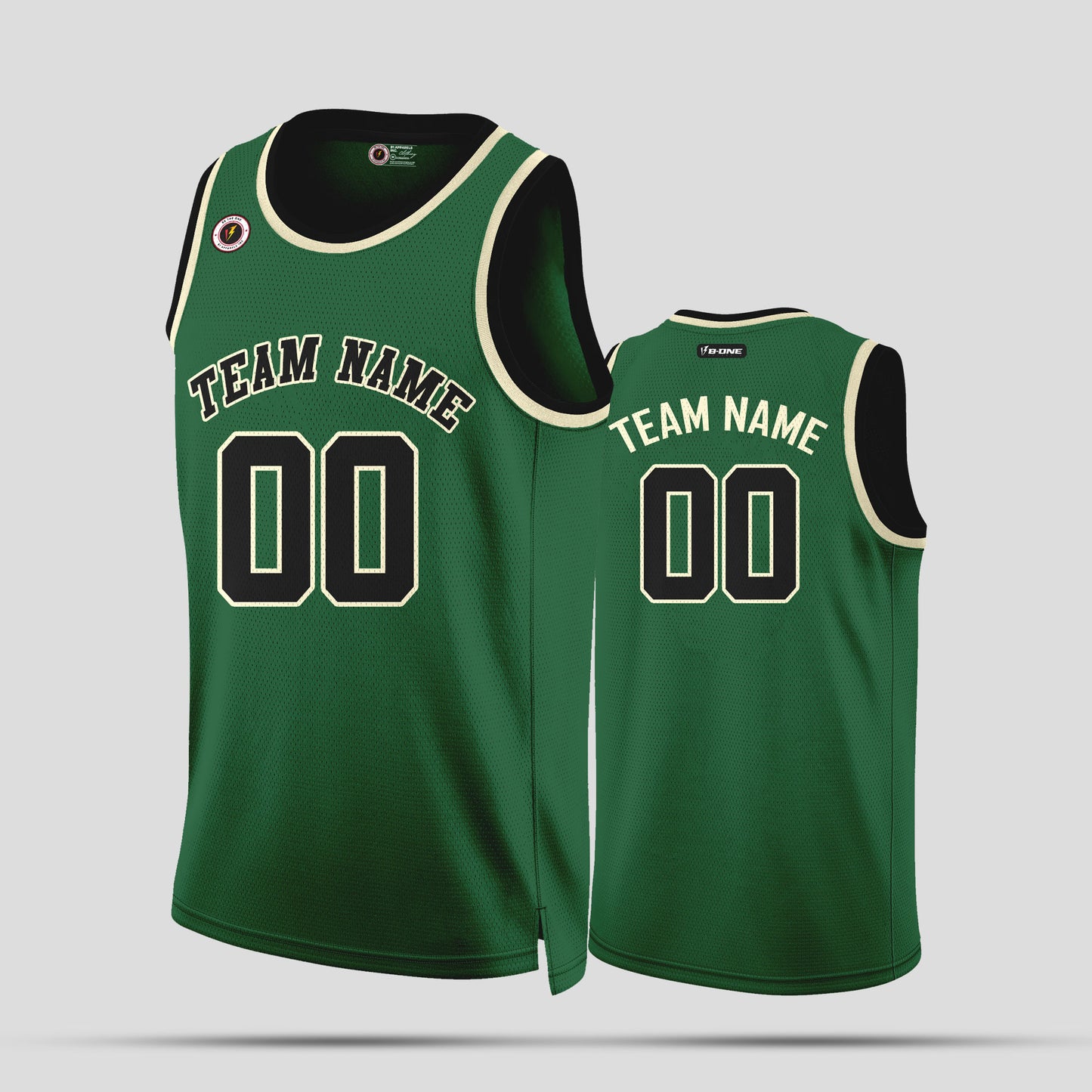 Custom Green, Black, and White Basketball Jerseys – High-Quality Team Uniforms