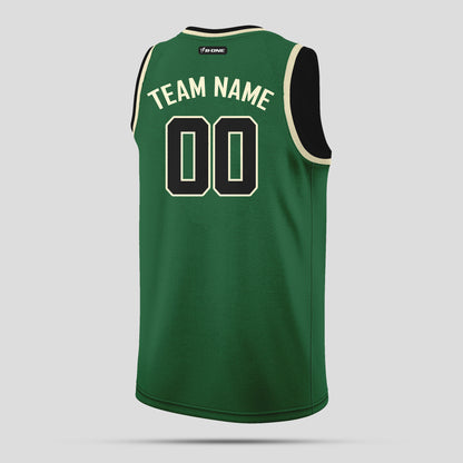 Custom Green, Black, and White Basketball Jerseys – High-Quality Team Uniforms