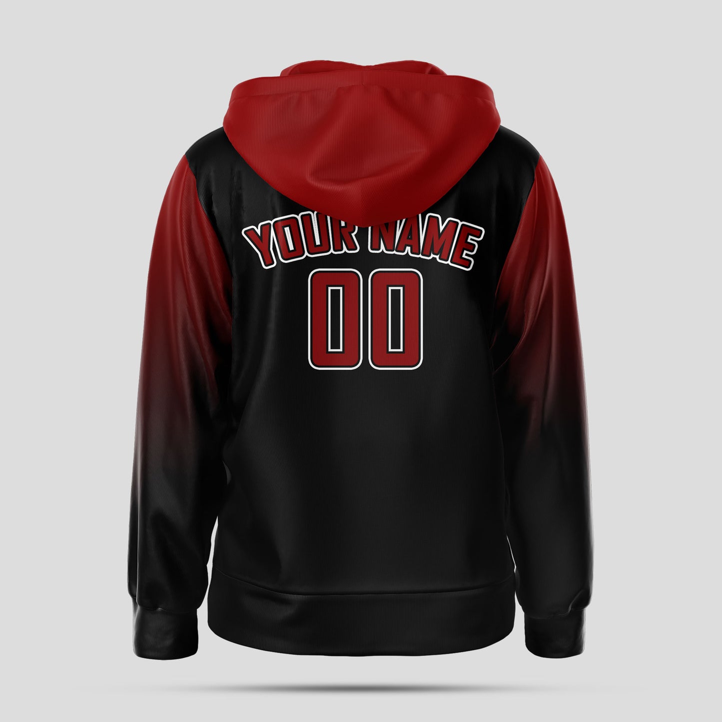 Custom High Quality Black Red White Pullover Hoodie Sweatshirt