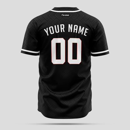 Custom High-Quality Black, White & Red Baseball Jersey