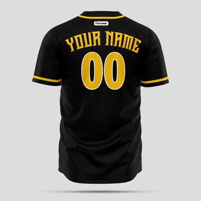 Custom High-Quality Black & Yellow Baseball Jersey