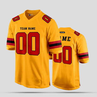 Custom High-Quality Cardinal and Old Gold Football Jersey with Personalized Team Design