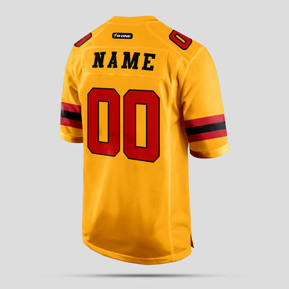 Custom High-Quality Cardinal and Old Gold Football Jersey with Personalized Team Design