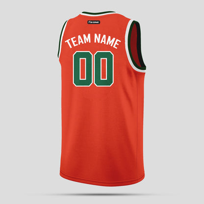 Custom High-Quality Orange and Green Basketball Jerseys – Club Team Uniforms