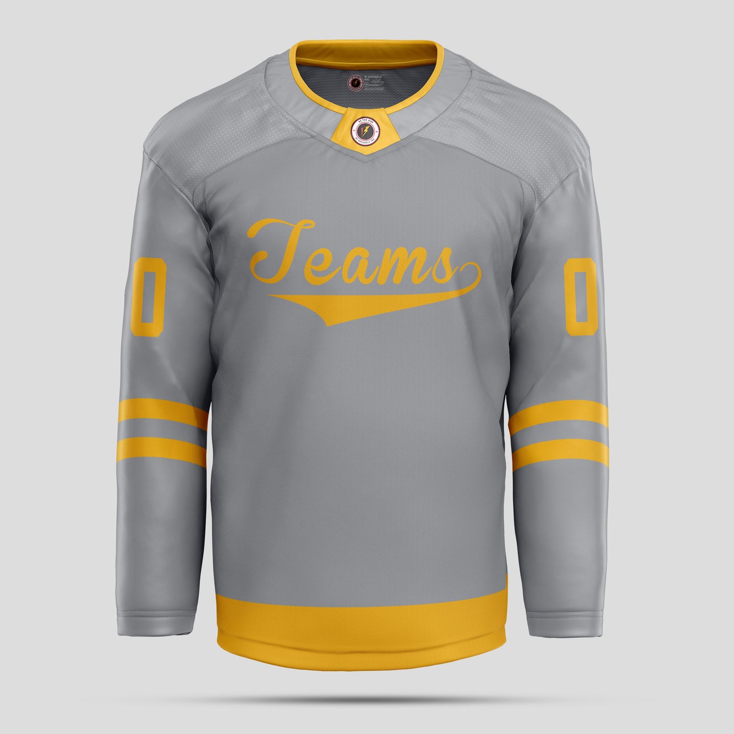 Custom High-Quality Gray and Gold Hockey Jersey – Premium Personalized Gear