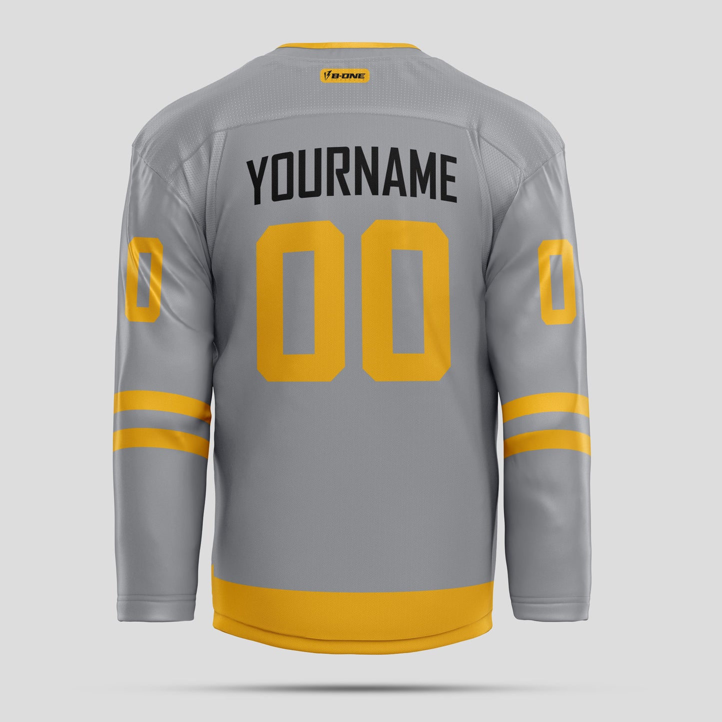 Custom High-Quality Gray and Gold Hockey Jersey – Premium Personalized Gear