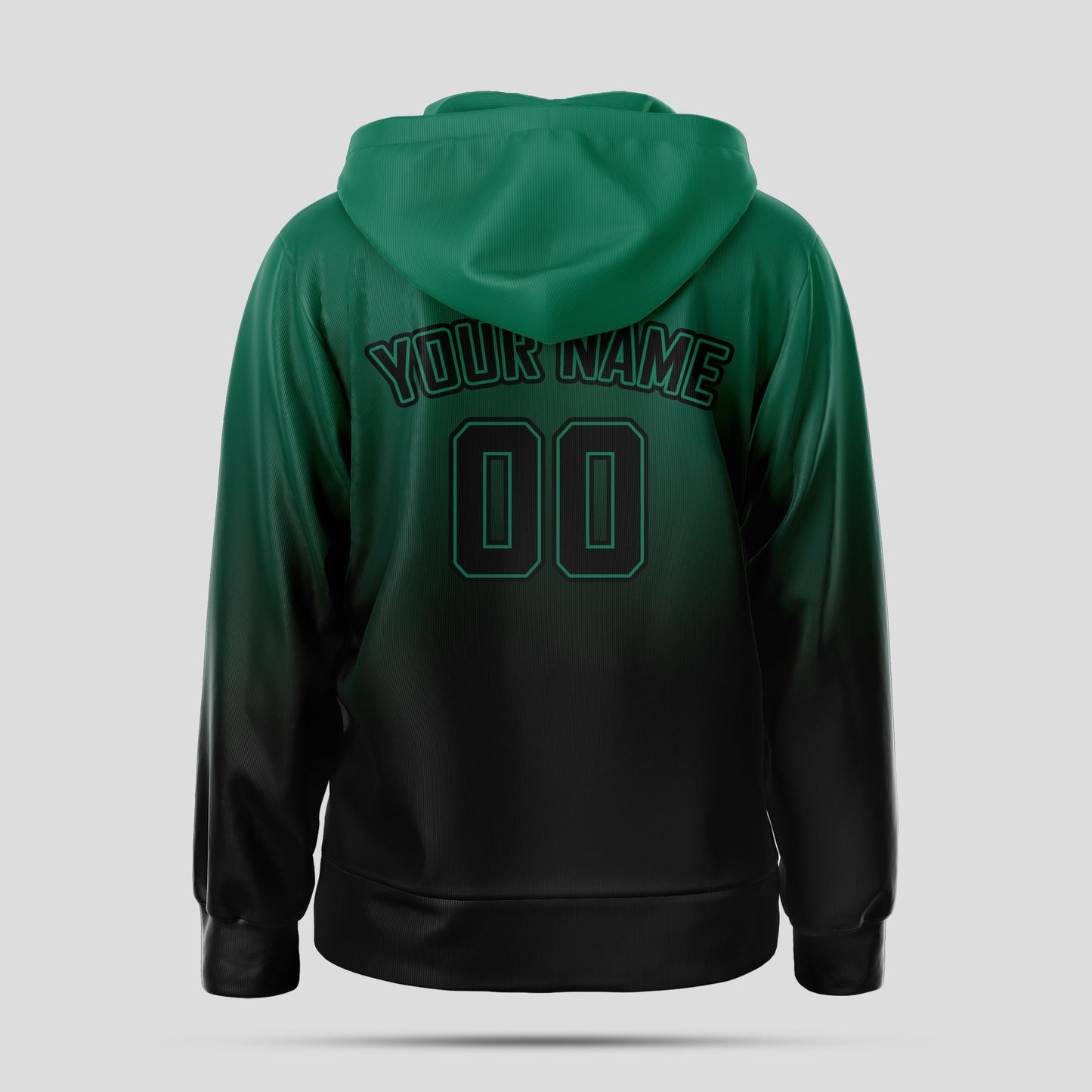 Custom High-Quality Green Black Pullover Hoodie Sweatshirt