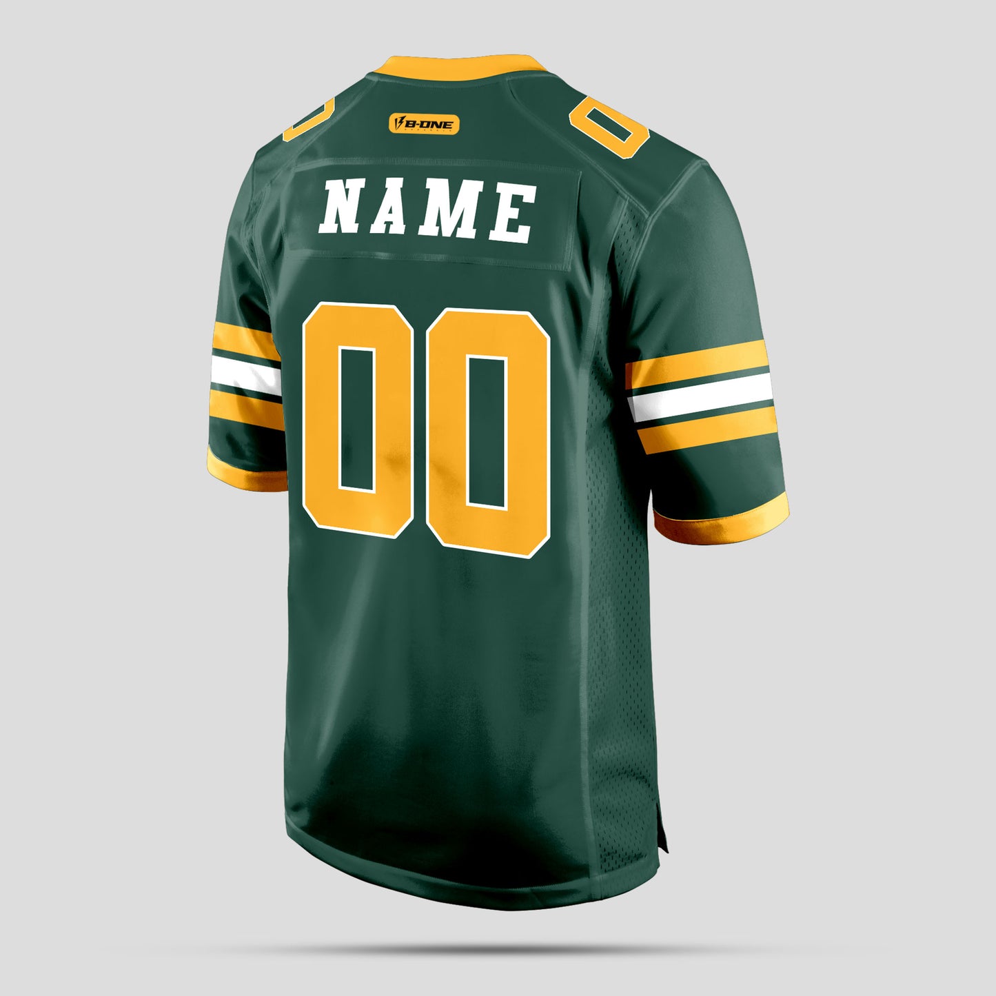 Custom High-Quality Green, Old Gold, and White Football Jersey with Personalized Design