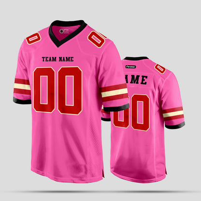 Custom High-Quality Light Pink, Maroon, and White Football Jersey – Personalized for Durability and Style