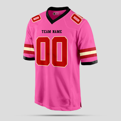 Custom High-Quality Light Pink, Maroon, and White Football Jersey – Personalized for Durability and Style