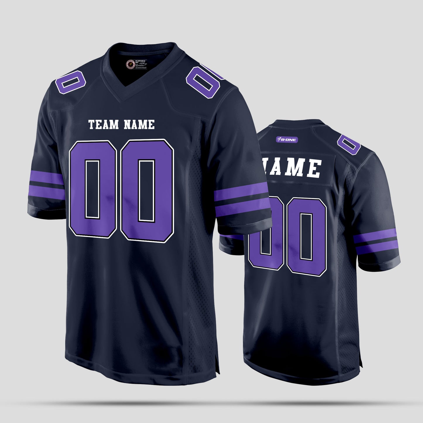 Custom High-Quality Navy Blue and Purple Football Jersey – Premium Personalized Sportswear