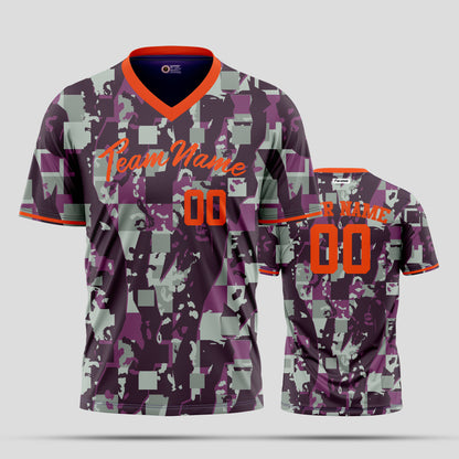 Custom High-Quality Orange Camo Performance T-Shirts