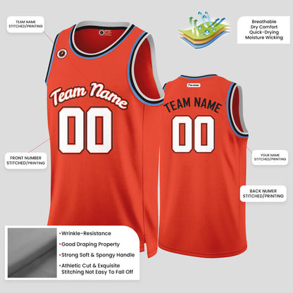 Custom High-Quality Orange and White Basketball Jerseys – Club Team Uniforms