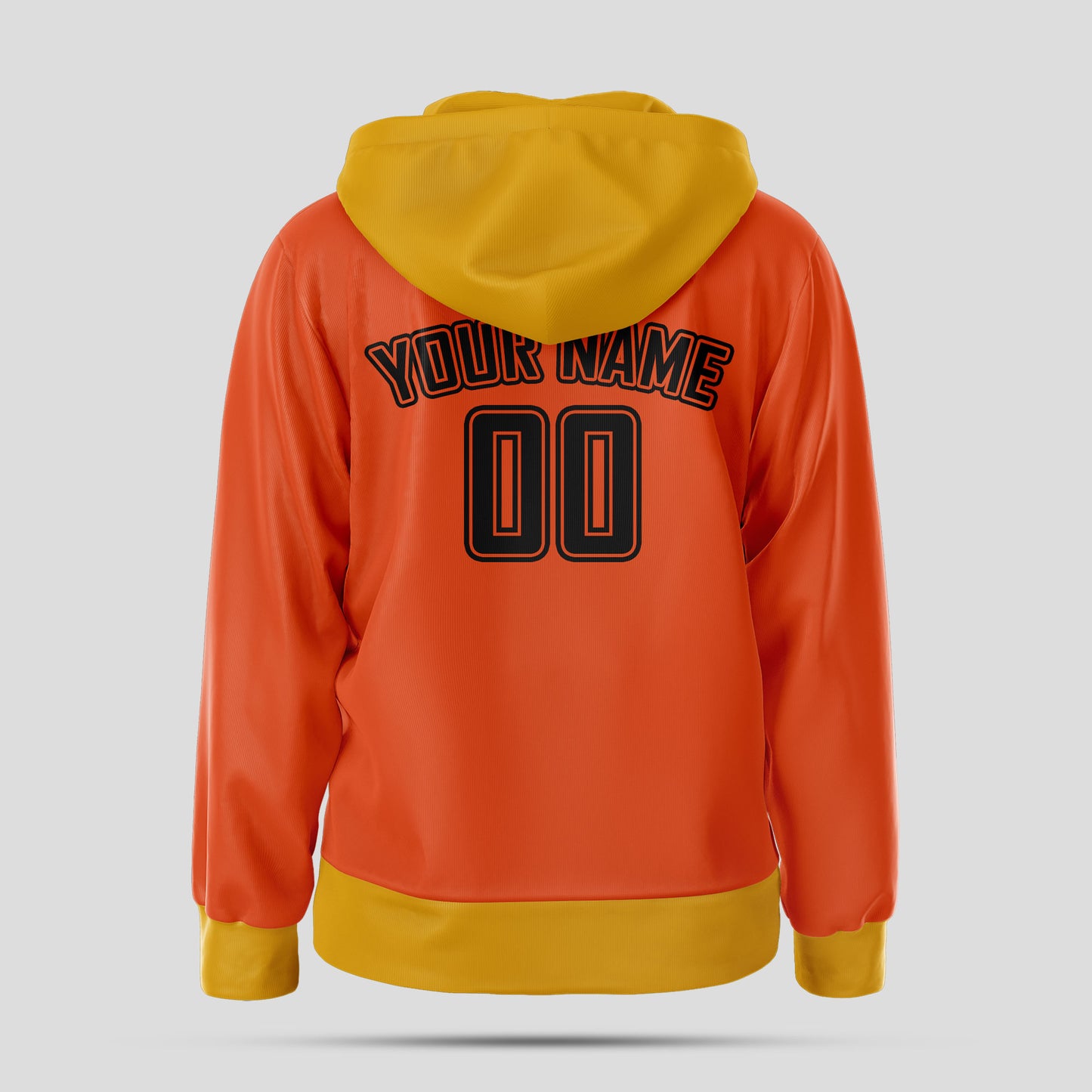 Custom High-Quality Orange, Yellow, and Black Pullover Hoodie Sweatshirt